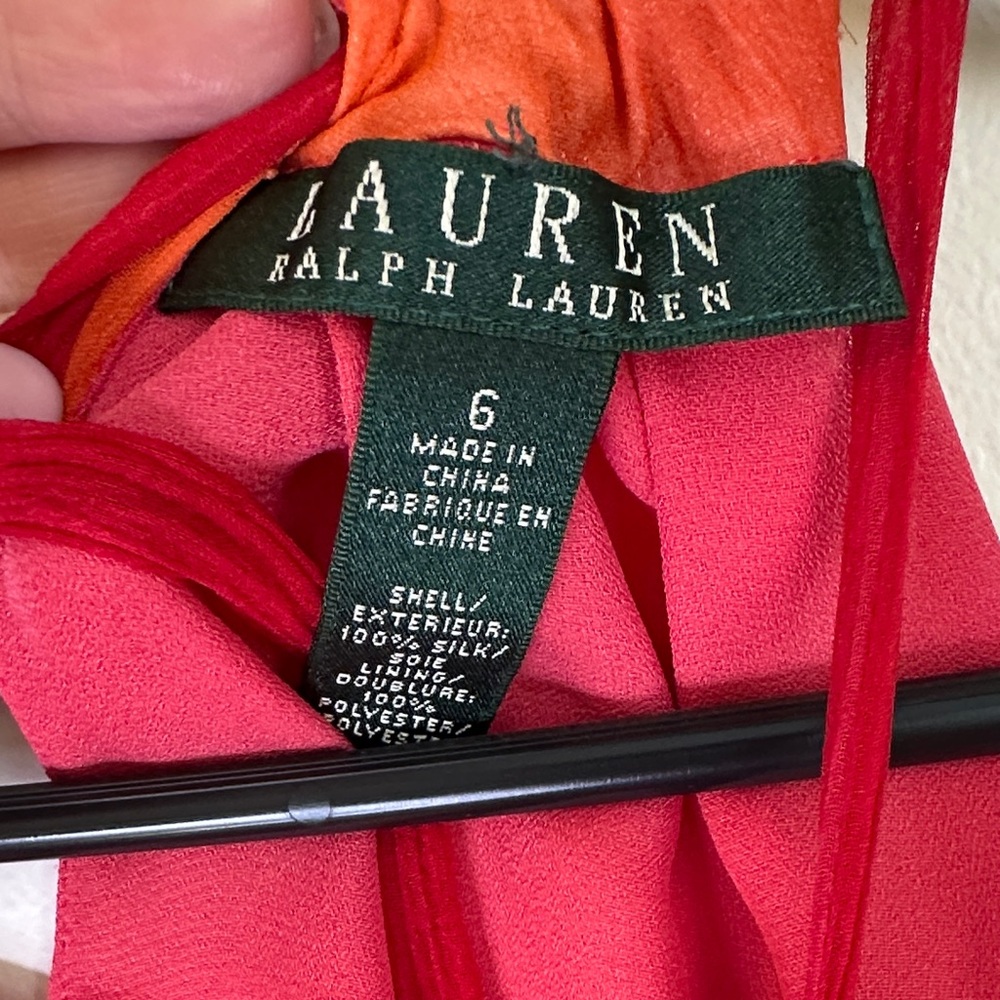 Ralph Lauren Vibrant Pink and Orange Silk Top - Picture 2 of 7